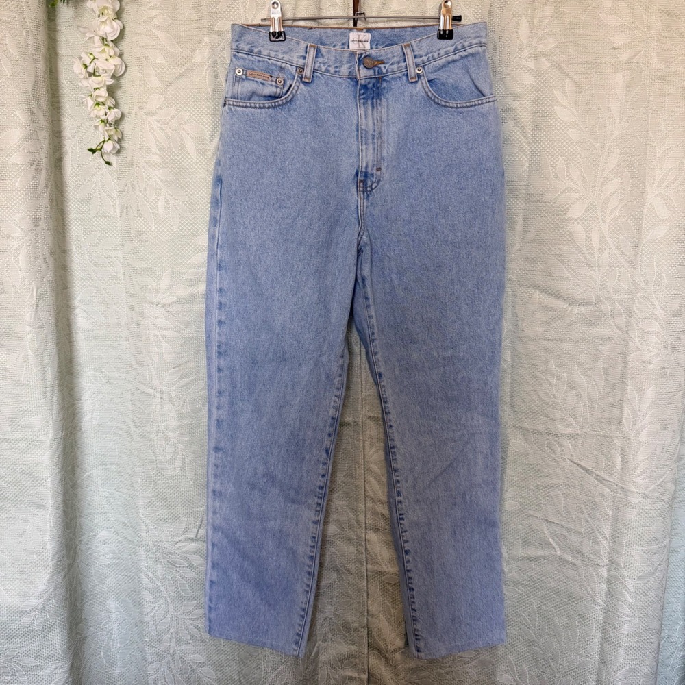 VTG 90s Calvin Klein Jeans High Rise Straight Leg Light Wash Cotton Size 10